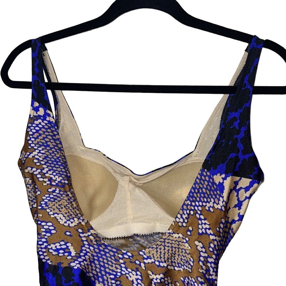 Gottex Vintage 80s Womens Swimsuit Multicolor Size 10 Snakeskin Print One Piece - Picture 3 of 10